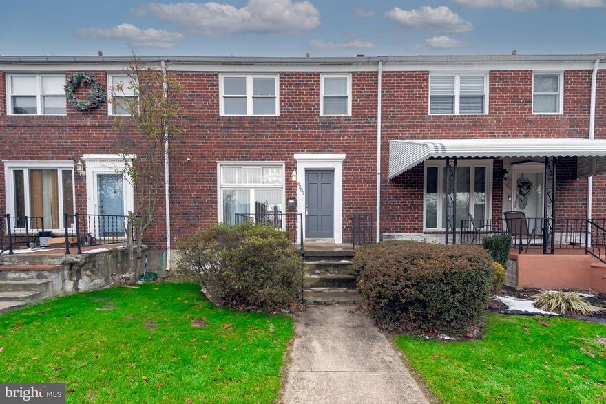 Recently renovated 3-bedroom, 2.5-bathroom Townhouse located Edmondson Heights! Main level with large living room, dining room and Gourmet kitchen with granite counters and backsplash. Kitchen door open to a deck. Upper level with 3 bedrooms and 1 full bathroom. Finished Walkout Lower level with a bonus room and 1 full bathroom. Updated: New roof,  Fresh paint, Refinished hardwood floor in main and upper level, kitchen with stainless steel appliances and more.  Convenience to commuter routes 40, 695, 70 and I-95, near shopping, dining and much more!