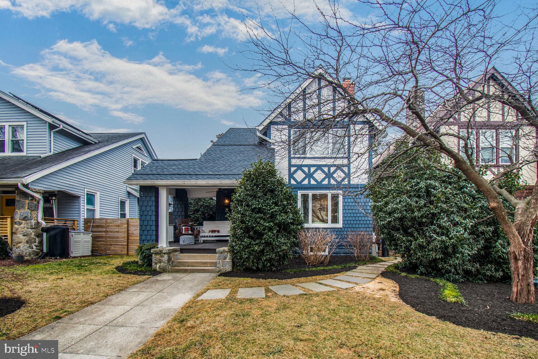 Located one block off of 14th Street, this residence was designed in one of the more popular styles of architecture in the United States. In the first two decades of the 20th century, there was a proliferation of historical revival styles especially the Tudor. This style was built in virtually every American city from Augusta to Anchorage and it is one of the few styles that convey the aspirations of a growing middle class as capably as this one.
Built in 1922, this handsome house is set in what feels like a small community of its own. A quiet, tree-lined street is an effective barrier from the small amount of vehicular traffic, generated almost exclusively by other local homeowners. A large front lawn provides a welcoming entrance to a home which is much larger than it appears.
The public rooms occupy the main floor which include a large living with wood-burning fireplace, a dining room, a renovated kitchen, a sunroom, and a powder room. The second floor offers a substantial primary suite with custom closets, a renovated en suite bathroom, and an additional walk-in closet. Two more bedrooms and another renovated bathroom are found on this floor as well.
The lower level offers the convenience of a completely outfitted living space with one bedroom, full bathroom, kitchenette, family room, laundry, and storage.
The rear garden provides a generous landscape, patio, and opportunity to entertain in virtually every season of the year. An original detached garage provides a secure space for parking as well as for additional storage.