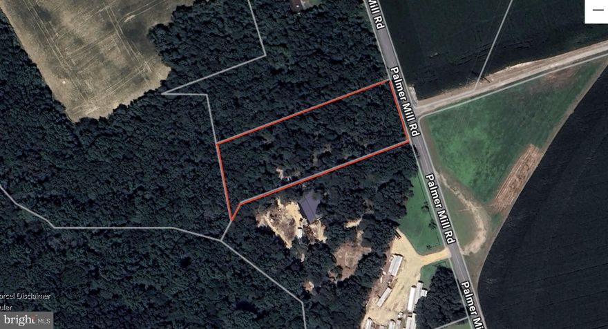 Wooded 1.47-acre lot fronting Palmer Mill Road in Hurlock, with additional wooded land to the rear offering privacy and a natural setting. Zoned Agricultural-Residential (AR). Buyers and buyer’s agents are encouraged to conduct all due diligence and verify all information to their satisfaction.