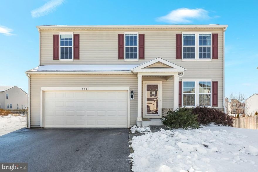 Tour this lovely colonial in the sought after Meadows Edge community.  Built in 2013, it features 4 spacious bedrooms and 3 full bathrooms, providing ample space for relaxation and gatherings. The heart of the home boasts a cozy fireplace in the large living room and a bonus room that could easily be used as an office, craft room, or 5th bedroom. Large kitchen and dining combo with windows that offer plenty of natural light.  The unfinished basement includes a 4th bathroom rough in and walk out to the open partially fenced back yard.The neighborhood is known for its friendly atmosphere and amenities including pool, playground, and tennis courts. This one owner home is a gem just waiting for your finishing touches.