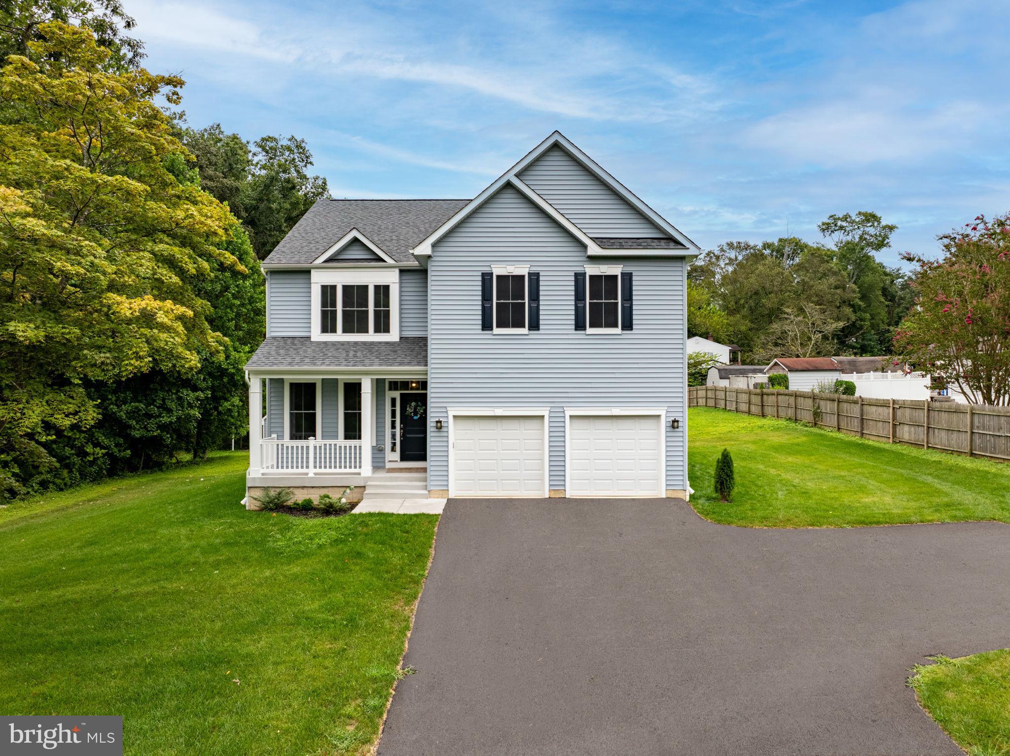 Welcome to this brand-new, custom-built 5-bedroom, 2.5-bathroom home in Joppa, Maryland, designed by one of the state’s finest high-end builders. Ideally situated on a nearly half-acre lot (0.46 acres) with a flat backyard, this home offers modern elegance, functionality, and room to grow. The main level features a stunning open floor plan, highlighted by a gourmet kitchen that showcases high-end stainless steel appliances, quartz countertops, a large island, a spacious sink, two pantries, and 42-inch soft-close cabinets. The kitchen seamlessly flows into the family room, creating a perfect space for entertaining or relaxing. Additional first-floor features include a living and dining room combination, high ceilings, recessed lighting, heavy-duty luxury vinyl plank flooring, a half bathroom, and easy inside access to the oversized 400 sq. ft. 2-car garage with double doors and an electric car charging plug already installed. Upstairs, a large foyer leads to five spacious bedrooms, including the luxurious primary suite, which features a walk-in closet and a spa-like full bathroom complete with tile flooring, a dual vanity, a soaking tub, and a walk-in shower with a tile surround. A second full bathroom and the convenience of an upper-level washer and dryer add to the thoughtful design. Dual-zone heating and air conditioning ensure year-round comfort and efficiency. The lower level offers a rough-in for a full bathroom, a sump pump, and a radon mitigation system. With walk-up stairs to the backyard, this space is ready for your custom finishing touches. Outside, enjoy a welcoming front porch, a large paved driveway with a bump-out parking pad, and a shed with additional storage space on top. The expansive flat backyard is ideal for outdoor living and is perfect for adding an in-ground pool. With no HOA restrictions, Bulls Lane provides privacy and flexibility—you can store boats, RVs, and more right on your property. Bulls Lane is a dead end. Not a through street. Don’t miss the opportunity to own this exceptional new home that combines luxury, practicality, and future potential in one of Joppa’s most desirable settings.