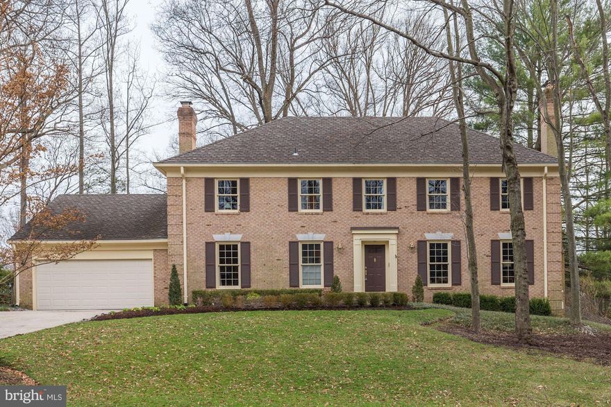 Opportunity knocks!! Coveted location in popular swim/tennis community! Handsome, updated, all brick colonial with beautiful, private, level backyard, gleaming hardwd flrs, freshly painted thruout.  Wonderful flr plan w/main lvl Library, big Kitchen adj to Family Rm, Sun Room . HUGE Mstr BR suite w/potential for 4th BR. Upper lvl Laundry! Fully, fin. lwr lvl w/exceptional rec space +FB. Whitman!!