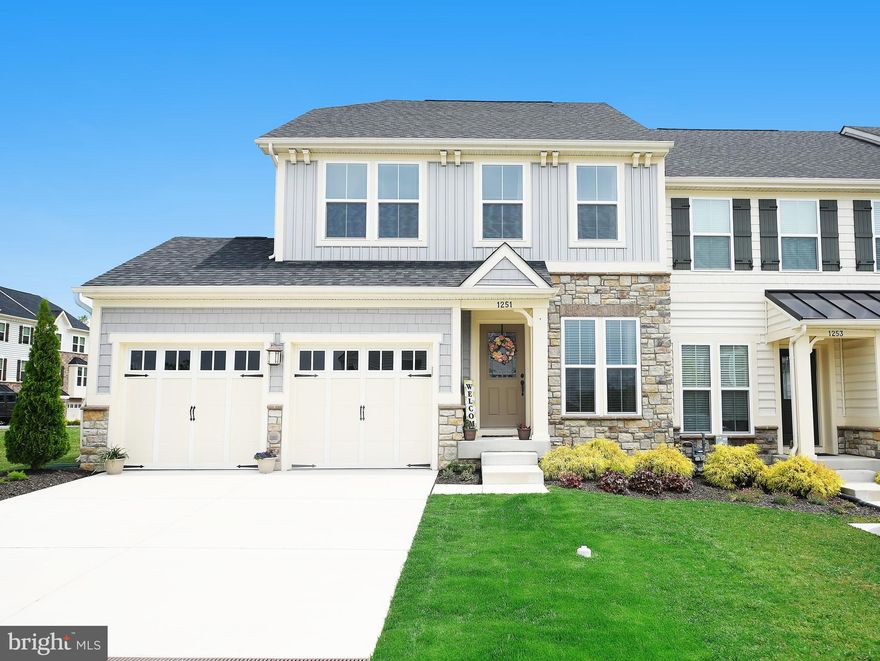 This is a MUST SEE!  Beautiful  Like New  End of Group VILLA with a 2 car garage feels like a single-family home! Almost 2700 FINISHED SF OF LIVING SPACE with the 3 level 4 ft. bump-out! This open floorplan home features gorgeous upgraded wide width hardwood floors throughout the main level. Stunning Gourmet Kitchen has a Beachy feel with high end off-white cabinets, granite countertops, stainless steel appliances, gas range and wrap around counter.  The kitchen opens to the breakfast room, family room and half bath which gives a  Great Room  effect. The maintenance free deck is off of this open area which is fantastic for entertaining!The upper level master suite includes a spacious Bedroom with ceiling fan, walk in closet and upscale master bath with large dual head shower.  Two other bedrooms, a hall bath and laundry (washer & dryer included) complete the upper level.The lower level is finished with brand new carpeting,  a full bath, a large storage area, and walk up steps to the yard.  Incredible location! Close to 95 & Downtown Bel Air, Shopping, Dining and Parks.  Please see 3D virtual tour at https://https://kuula.co/share/collection/7ljrN?fs=1&vr=1&thumbs=1&chromeless=1&logo=-1 OWNER HAS PROVIDED SHOE BOOTIES AT ENTRY FOYER FOR YOUR USE.