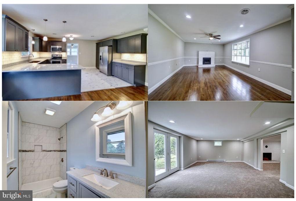 Beautifully remodeled ranch style home located on a corner lot offering .74 acres! Home boasts 2500 sq ft., features 4 Bedrooms, 3 Full bathrooms and stunning high end upgrades throughout. Gleaming original hardwood flooring! Beautifully designed open floor plan perfect for entertaining including-Over-sized Family Room complete with gas fireplace and large bay window allowing plenty of natural light, Gourmet kitchen with granite counter-tops, ceramic tile, subway tile back-splash, brand new stainless steel appliances, and dining area. The Master Suite is conveniently located on the main level with large walk in closet and luxury bath. Main level also features two additional bedrooms and a full bath. The lower level offers additional living space including a full bedroom and bathroom, large storage area, laundry room, wood-burning fireplace, and brand new carpeting. Walk through the french doors leading to your private patio and newly installed deck overlooking the beautifully landscaped fenced rear yard complete with grapevines, and pear, apple, and cherry trees! Home has upgraded electric, new roof, and new HVAC! Located minutes from quaint Shepherdstown WV- home to Shepherd University, shops, and fine dining!
