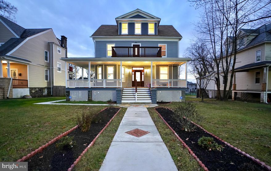 Prepare to fall in love with this completely renovated home on a situated sizable lot! Another spectacular renovation ! Home has the perfect blend of character, elegance, and comfort.!! This porch front charmer with modern open floor plan 7 bedrooms, 5 bathrooms 3000+ square feet of finished living space that includes beautiful hardwood floors throughout, 9- foot trey ceilings & recess lighting. This home has been updated with fully permitted HVAC, electric and plumbing work. Indoor/outdoor entertaining will be a breeze with finished basement, nice deck & large fenced rear yard. Enjoy your low maintenance exterior. Close to Golf Course, Shopping Mall, Baltimore Zoo, SSA, Parks i695 i83 & i70! This is a dream house come true- come and check it out! THIS WILL NOT LAST LONG, schedule your showing today.
