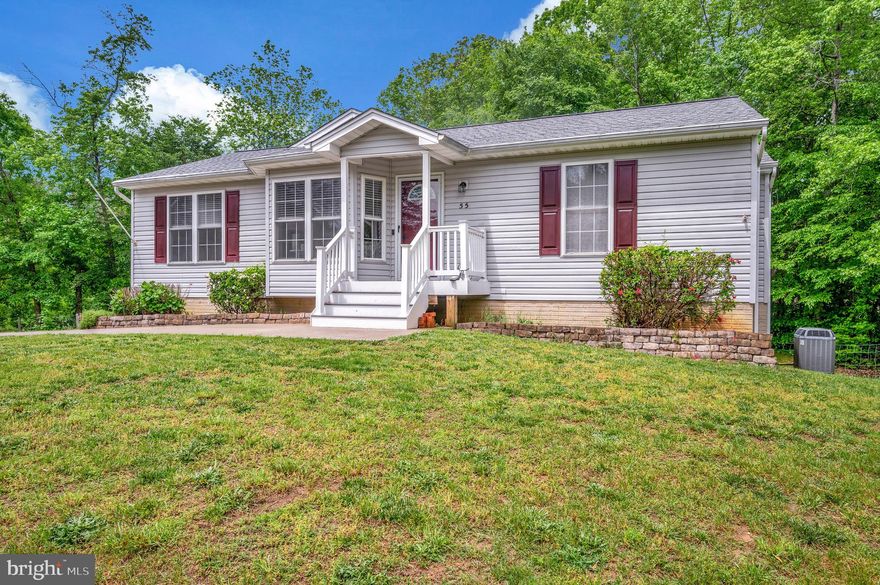 Location, Location, Location! Charming home conveniently located on over 1.5 wooded acres just 1.4 miles from the Brooke VRE Station!  This raised-ranch home features 3 bedrooms, 2 full baths and a full finished walk-out basement. The main level features contains 1,100 sq/ft of living space with abundant natural light, setting a warm atmosphere for family time and social gatherings. Home has been recently updated with fresh paint throughout, new light fixtures, ceiling fans and new  laminate flooring. The primary bedroom has an ensuite bath and large closet. The two secondary bedrooms share a full bath in the hallway for added convenience. Just off the eat-in kitchen you will exit out to the expansive deck where you can experience the quiet and serenity of living on a private wooded lot. The lower level has a huge rec room boasting over 750 sq/ft with a walk-out to the backyard.  There is also a utility storage area and a laundry room for your added convenience. There is a 20’ X 10’ outbuilding professionally constructed in the backyard with plenty of room for hobbies, tools, and storage. Nestled on a generous wooded lot, the outdoor space is a blank canvas awaiting your creative touch, whether it’s a lush garden or a lively playground. Imagine starting your day with a quiet coffee outdoors, surrounded by possibilities. 
Best of all, no HOA! With no homeowners association fees, you’re free to tailor your home to your tastes with no extra cost.

Located in a friendly neighborhood, this home puts you close to essential amenities. Brooke Point High School, Brooke train station, and Publix Super Market at Embrey Mill Town Center are all within a short drive, making daily routines a breeze. For a touch of nature and history, the nearby Stafford Civil War Park offers peaceful trails and a glimpse into the past. This location makes commuting a breeze with easy access to commuter lots, Route 1, and the I95 Hot Lanes. Stafford Hospital and Historic Fredericksburg are also easily accessible. Step into the perfect blend of convenience, charm, and community. This Stafford home is not just a place to live, but a welcoming space ready to be filled with new memories. Don’t wait—your dream life awaits in this idyllic setting. Welcome home!