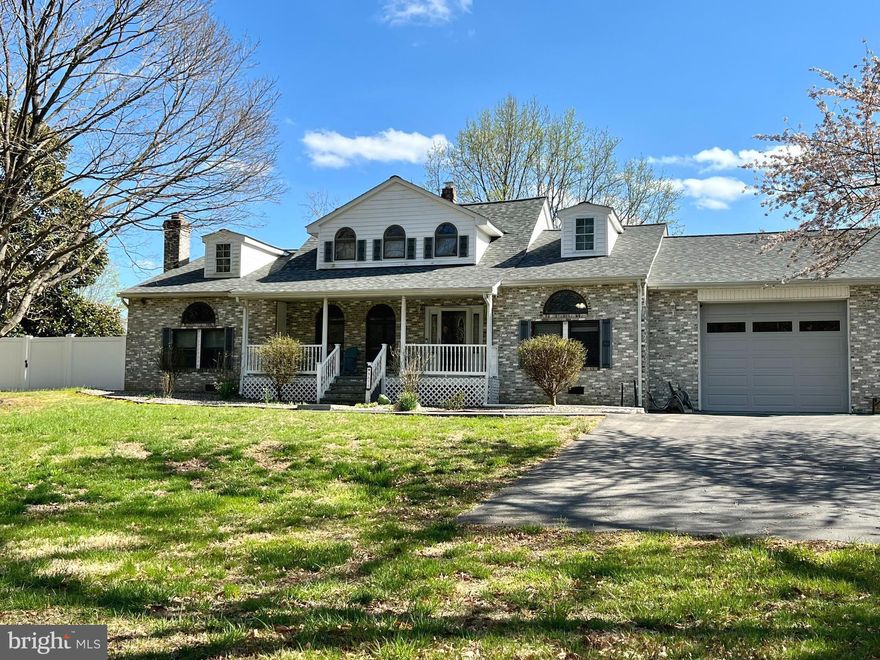 Charming 4 bed/3 full bath expanded cape cod on a lovely 1 acre corner lot in Northern Calvert County.  This warm and welcoming home has two bedrooms on the main level (one is currently being used as an office) and two on the second floor --giving the buyer the option for one level living.  The bright and spacious eat in kitchen has stainless steel appliances and Corian countertops, as well as plenty of cabinets and countertop space. A spacious dining room, den, family room and living room with gas fireplace provide ample space to relax or entertain.  The rear door from the kitchen provides access to the deck, large fenced in yard and jacuzzi (as-is). On the second floor is a full bath and 2 bedrooms (one currently being used as a very large closet.  The unfinished basement provides plenty of storage space as does the oversized garage and shed. Updates include new furnace, new roof, new electrical panel, new fence, painting, lighting, carpeting (2nd level).  Enjoy this park like setting conveniently situated 5 min from the Chesapeake Bay, 30 min to JBA and approx 40 min from Annapolis and Capitol Hill. Jacuzzi and water system as is