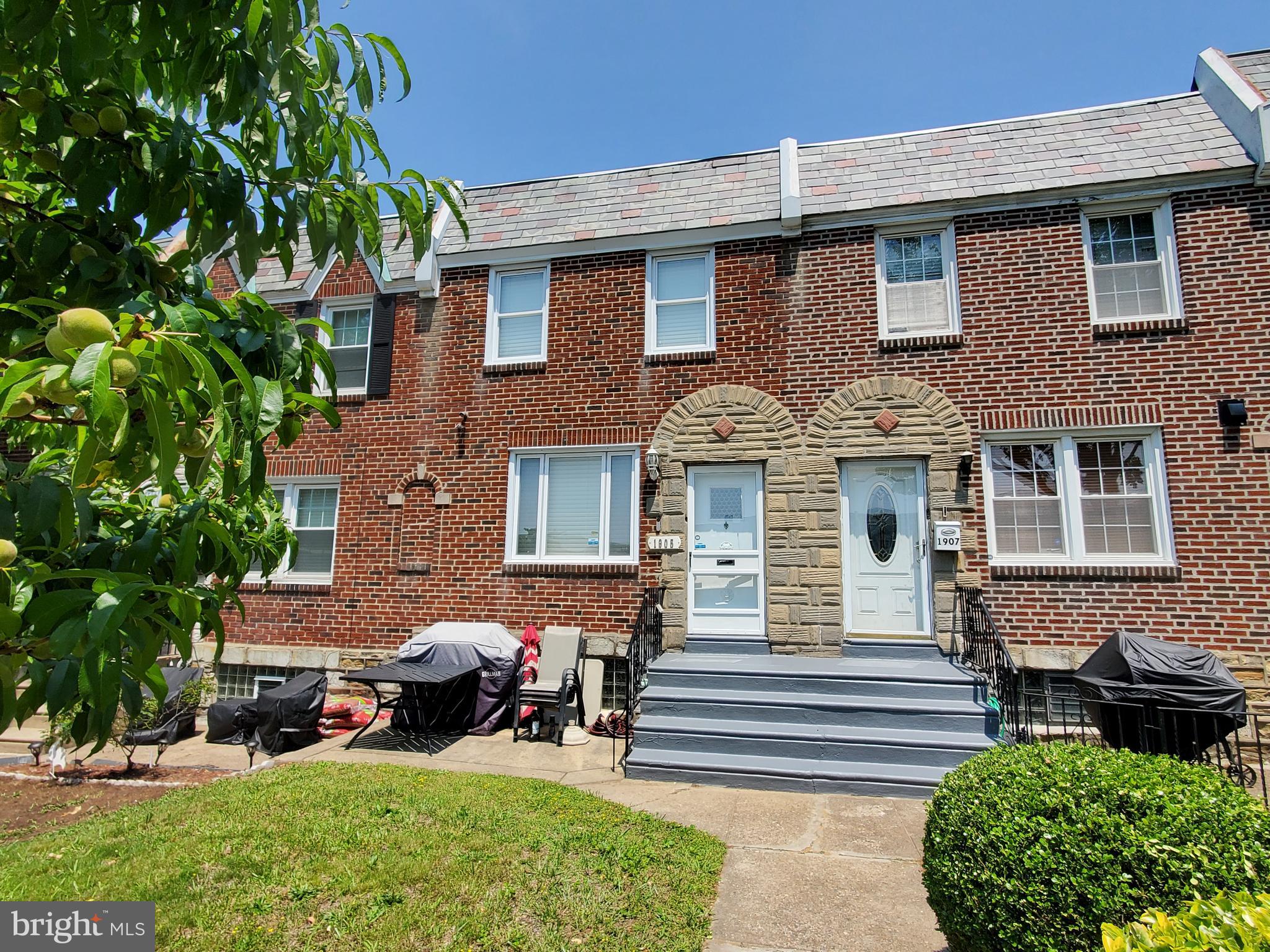 Step into modern comfort and style in this recently remodeled Airlite townhouse, perfectly situated in the desirable Mayfair section of Northeast Philadelphia. This exceptional 3-bedroom, 1.5-bath residence seamlessly blends classic charm with contemporary upgrades. As you enter, you'll be captivated by the beautiful granite kitchen, a true centerpiece for culinary enthusiasts, boasting an abundance of 42-inch shaker cabinets, sleek stainless steel appliances including newer built-in microwave, dishwasher, and a refrigerator (6 months old). The kitchen also features a convenient double sink, a welcoming breakfast bar, and durable ceramic tile flooring. Gleaming hardwood floors flow gracefully through the inviting living room and dining room, where an elegant electric fireplace in the living room creates a warm and inviting ambiance.
Ascend to the upper level to discover three generously sized bedrooms, each offering plush carpeting for ultimate comfort. The stunningly remodeled main bathroom is a true highlight, illuminated by a natural skylight and adorned with exquisite custom tile work, creating a spa-like retreat. The living space continues into the finished basement, an ideal spot for entertainment or relaxation, complete with a sophisticated granite bar and a convenient powder room. Peace of mind is paramount, and this home delivers with an included surveillance system. Practicality meets convenience with a one-car garage and a gated cement driveway providing secure parking for an additional two vehicles. All appliances are thoughtfully included (and about 10 years new), making this remarkable home truly move-in ready. Experience the perfect blend of urban convenience and neighborhood charm in this beautifully updated Mayfair gem.