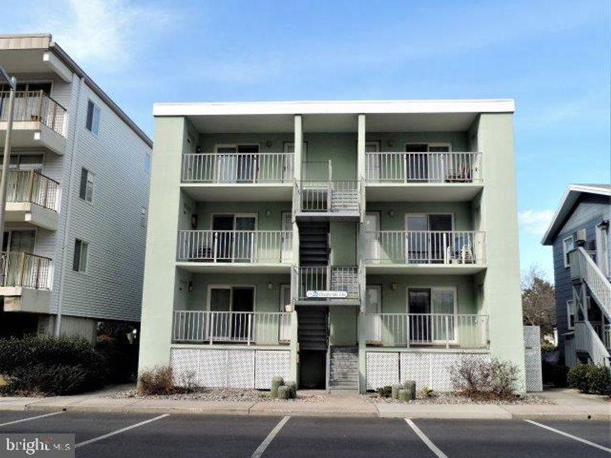 Very Clean 3 Bedroom Ocean Block condo 2nd Floor end unit. North Ocean City Location. Private Balcony with storage closet.  Short Distance to Ocean City's Beautiful Beach.