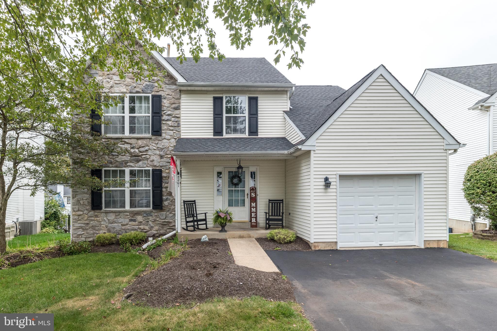 This charming Colonial home in the desirable Buckingham Square community offers a perfect blend of comfort and style. With three spacious bedrooms and two and a half bathrooms, this residence is designed for both relaxation and entertaining. The heart of the home features a delightful eat-in kitchen equipped with stainless steel appliances, including a self-cleaning gas oven and a convenient butler's pantry. The traditional floor plan flows seamlessly into a cozy living area, complete with a gas fireplace, perfect for those chilly evenings. The fully finished basement with bar and entertaining area adds valuable space, while the main floor laundry enhances everyday convenience. Step outside to enjoy the lovely front yard and spacious rear yard, ideal for outdoor gatherings or quiet moments in nature. Enjoy the large deck overlooking the back yard. The attached garage and asphalt driveway provide ample parking for you and your guests. The roof is 5 yrs old and the HVAC and Water Heater are new. The community is known for its excellent public services and proximity to top-rated schools, making it a wonderful place to call home. Experience the warmth and charm of this exceptional property in Buckingham Square, where comfort meets community.