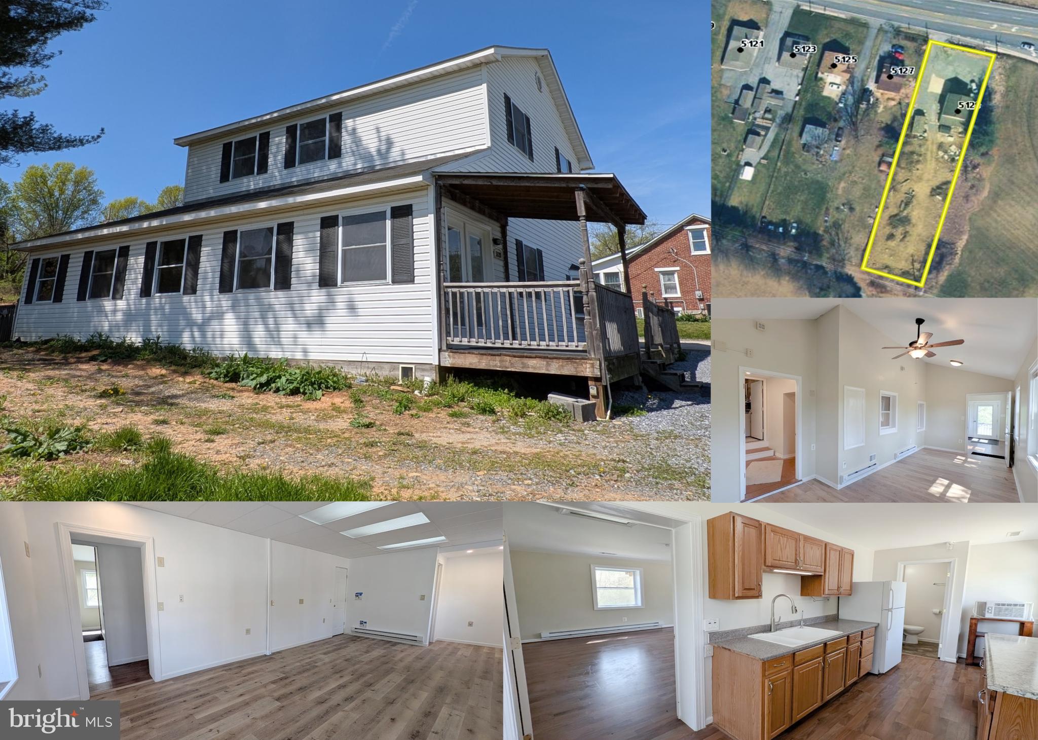BACK ON MARKET! Over 1/2 acre of property just outside of city limits (NO CITY TAX) with excellent road frontage/visibility along Old National Pike near I-70. No HOA to contend with, and plenty of on-site parking. Deep untouched lot with a gentle rolling incline to the rear gives plenty of room for projects or additional outbuildings. May be good contender for rehab loans due to unique features. Dwelling itself is currently divided into three sections, including a 1BR/1BA kitchenette unit upstairs, and two main level lockout units with configurations offering many R1 and home business possibilities. Property is STRICTLY "AS IS". New hot water heater installed May 2024.
