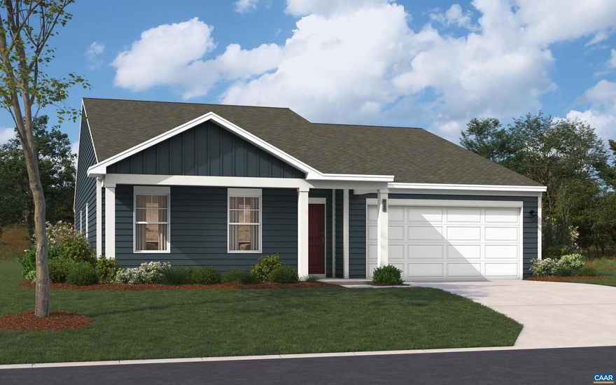 The Kittridge is a charming 3-bedroom, 2-bathroom ranch home that blends comfort and convenience. This home features an expansive unfinished basement with rough-in for a future bathroom and tons of space for storage! Enjoy a 2-car garage with a built-in workshop bench for your DIY projects, a spacious kitchen with a central island perfect for gatherings, and a cozy family room seamlessly connected to the dining space. Need a workspace? The pocket office is perfect for organizing or working from home. Optional patio upgrades provide a serene outdoor retreat, ideal for morning coffee or relaxation. The Kittridge offers everything you need to feel at home, all at an affordable price point. PLUS, take advantage of $15,000 towards closing cost savings by booking your appointment today! Essence at Creekside is Greene County?s Newest and Best-Priced Amenity-Filled Community. This vibrant new neighborhood offers 2 pools, a clubhouse with fitness center, pickleball courts, playground, walking trails, and more all surrounded with stunning Mountain views. Located just off Route29 north just minutes from Charlottesville and UVA. Visit our model home today! *Photos are of a similar