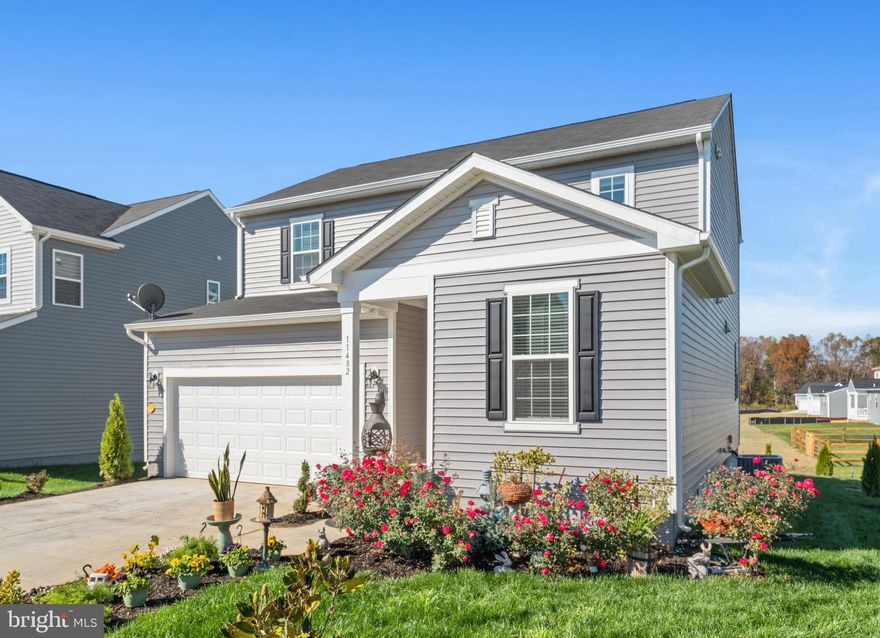 Amazing opportunity to own a newly built home!  This open floor plan features recessed lighting throughout, creating a bright and modern atmosphere. The main level includes a convenient study, perfect for those who work from home. The gorgeous kitchen is a highlight of the home, with a center island, granite countertops, and a pantry for ample storage. The kitchen flows seamlessly into the great room and dining area, creating a perfect space for entertaining. The primary suite is a true retreat, featuring an oversized closet and a private bathroom with double sinks and a standing shower. Two additional bedrooms on the upper level with a bathroom to share, providing plenty of space for family or guests. For added convenience, there is an upstairs laundry room, making chores a breeze. The unfinished basement offers endless possibilities for creating your own layout, whether it be a home gym, media room, full bath, additional bedrooms, you name it!  The home also includes a 2-car garage with a large driveway and lots of street parking. Located in the Hopyard Farm neighborhood, residents have access to a pool, fitness center, clubhouse, playground, tennis courts, and nature trails. Convenient commute to Dahlgren Naval Base, Quantico, I-95, and multiple VRE Stations.