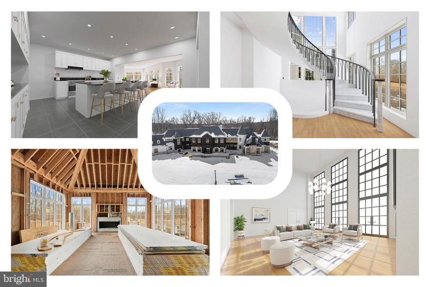 An extraordinary opportunity awaits at The Devlin Estate—an ultra-luxury legacy property at 15125 Devlin Drive set on 38.25 private acres in the rolling countryside of Glenelg. Envisioned as one of the most ambitious private residences in the Mid-Atlantic, the nearly 32,000-square-foot estate is already framed and enclosed, offering a rare chance to complete a world-class residence without the years of planning typically required. Architectural drama defines the home, from soaring two-story spaces and walls of windows capturing pastoral vistas to a sculptural floating spiral staircase connecting three expansive levels. The main floor was designed for grand-scale living and entertaining, with dual kitchens for daily use and catered events, expansive gathering areas, and a stately library suited for quiet work or private meetings. Upstairs, the spectacular two-story primary suite serves as a private sanctuary, featuring separate spa-inspired bathrooms and extraordinary dressing areas—including a dramatic two-story closet with a dedicated designer shoe showroom that might make even Imelda Marcos take notice—while eight generously sized bedrooms provide luxurious accommodations for family and guests. The lower level was conceived as a destination for recreation and entertainment, complete with a private bowling alley, dedicated theater room, and multiple flexible spaces ready to become a wellness suite, wine gallery, studio, or additional guest quarters. Outside, the estate’s scale continues across its 38.25-acre setting, offering exceptional privacy, sweeping countryside views, and the potential to incorporate a solar farm alongside the home’s high-efficiency geothermal infrastructure for forward-thinking sustainable living. Despite its tranquil setting, the property offers convenient access to the Baltimore–Washington corridor via Interstate 70 and Interstate 95, placing major employers such as Johns Hopkins University and the National Security Agency within reach, while upscale shopping, dining, and entertainment await in nearby Columbia. Outdoor enthusiasts will also appreciate proximity to scenic escapes like Patapsco Valley State Park, completing a setting that blends privacy, accessibility, and natural beauty. With permits, approvals, and architectural plans already in place—saving an estimated five years of development time—The Devlin Estate offers discerning buyers a singular opportunity to complete one of Maryland’s most extraordinary residences and shape a true generational landmark. Private showings available by appointment. Mortgage savings may be available for buyers of this listing.