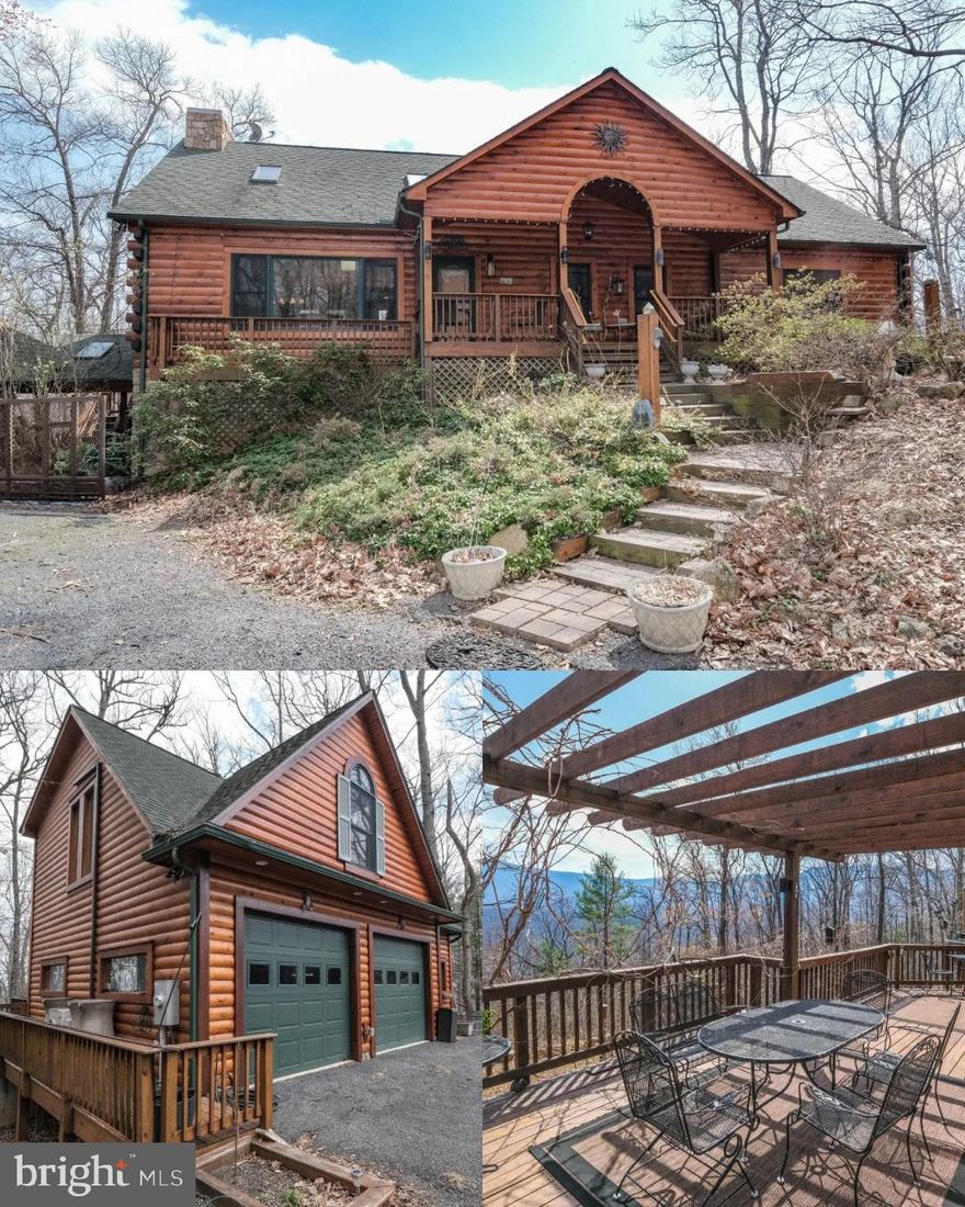 Please note-this gorgeous home went under contract in 4 days at $925k (25k over list) but unfortunately appraisal came in low so price was negotiated to closed price.Panoramic living awaits! The stars look different on Thaddeus Lane (Thaddeus means “heart” and yours will LOVE THIS PLACE)!  Absolutely indescribable 360  degree views, custom features, upgrades and privacy–this is an outdoor enthusiast’s dream property! Truly there are no words to describe this retreat-like five acres with two stunning log structures that were brilliantly constructed as full time homes for two families.  Photos do not do justice to this magical spot that will transform into even more of a showplace as spring returns. An ideal spot for a potential vacation home or retreat center (two separate living quarters plus a walk-out lower level that could easily be a 3rd–over 4,500 finished interior sq feet and countless outdoor spaces).  Looking for a memorable wedding venue perhaps (no tents needed with these bonus structures)? There’s plenty of potential parking, a detached window-filled garage that could double as extra entertaining space (with a large rear view-filled deck that wraps around to the front) and areas for glamp tents or yurts.  From the absolutely jaw-dropping vaulted outdoor covered patio area (with skylights, a stone fireplace and breathtaking views) to the hot tub area with magazine worthy views, you’ll be speechless when you tour this 5 acre paradise.  The forest is full of native Virginia plants (be sure to explore the potential trails) and there are many level areas throughout the land as well as huge fire pit area, built in garden space, raised bed gardens, and so many areas to soak up the views–hanging hammocks, porch swing, decking galore, covered porches and plenty of view-filled rooms with extraordinary natural light inside as well!  


MAIN LEVEL: Vaulted great room with four skylights and a stone floor-to-ceiling wood-burning fireplace, vaulted kitchen with cherry cabinets, huge granite island (seats 6-7) and newer stainless appliances (including a snazzy smart refrigerator, Bosch microwave and convection oven), hardwood floors and wood walls throughout, two amazing bathrooms (soak in a bath under the light of the moon shining through the skylight), pocket door to laundry room/pantry, vaulted owner’s suite (with spectacular bath w/dual shower heads, soaking tub and dream views, a pocket door to walk in closet, and private balcony), two large vaulted extra bedrooms with access to the sensational rear deck views and steps to the lower vaulted covered patio with the same.


LOWER LEVEL: Could be a third living area (room for a kitchen and multiple exterior doors) with high ceilings, a 4th guest bedroom (with built in bunk and custom creative lighting), two full baths (one designed to be a future steam room w/ marble tile and dual shower heads), a gigantic recreation room (listed in room count as potential second master bedroom/in law apt) with doors to multiple patios (another great entertaining/retreat room feature), nearly complete sauna room, and an additional great room with corner soap stone wood stove, marble tile foyer and office area.


STUDIO APARTMENT OVER LOG GARAGE: Vaulted with skylights and a king sized loft area (plus sleeping area below), vaulted full bath (with porcelain tile),  kitchen area (sink and refrigerator), and woodburning fireplace in the great room. 



NOT TO MISS FEATURES: Bonus garage storage below deck w/ garage door (perfect for lawn equipment), extra washer/dryer in lower level, custom roll up exterior blinds that provide shade but don’t block view, high speed internet from Brightspeed, sellers are happy to convey or remove the trampoline and chicken house.  DON’T BLINK AND MISS your chance to watch the forest come alive this spring–call for your tour today (and see the 3-D tour on Bright MLS)--and make your heart happy on Thaddeus Lane.