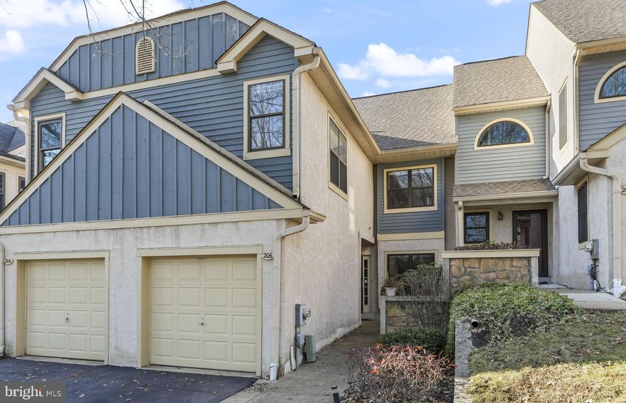 Welcome to this top-notch townhome in the Terraces of Windon, where charm meets modern comfort. The inviting front walk offers a warm welcome to this well cared-for property. Situated at 206 Yorkminster Rd, this home boasts a spacious layout and a low-maintenance lifestyle, all within walking distance of the shops and restaurants in West Chester Borough.  Inside, you'll find newer windows that fill the home with natural light, as well as an updated kitchen featuring modern finishes and appliances. The open and airy living space showcase beautiful hardwood floors and custom built-ins adding both elegance and function. A cozy wood-burning fireplace creates a warm atmosphere, while a slider leads to the private back deck, offering a peaceful view. The second-floor features two bedrooms both with en-suite bathrooms and convenient laundry closet. The generously sized owner’s retreat has neutral carpet, a ceiling fan, and two large closets. The third-floor loft adds incredible flexibility to the home’s design and could serve as a bedroom, home office, library, craft room, or anything else you envision.
The finished walkout basement extends your living space with a media room equipped with a projector and sound system, perfect for movie nights or sports events. Plus, there's plenty of additional storage and flexibility to create a rec room or home gym.  The Terraces of Windon is nestled in the heart of East Bradford Township, just outside of West Chester Borough, offering easy access to parks, festivals, and restaurants. Don’t miss the opportunity to make this fantastic home yours—schedule your private showing today!