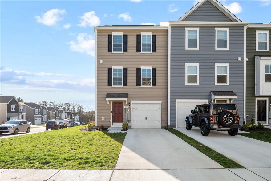 Welcome to this stunning 3 bedroom, 3.5 bathroom 2025-built end unit townhome in Falling Waters, WV. With 2,175 square feet of living space spread across three finished levels, this home is move-in ready and loaded with upgrades.

The main level features a family room, open kitchen and dining area, and an 8-foot sunroom bump-out. The kitchen offers upgraded 42" cabinetry, quartz countertops, subway tile backsplash, a center island with pendant lighting, a single bowl undermount sink, and Whirlpool stainless steel appliances including a French door refrigerator. A half bath completes the main level.

The spacious primary suite offers a walk-in closet, soaking tub, and separate shower. Two additional bedrooms, a full bath, and a laundry area round out the upper level. Ceiling fan pre-wires are in place in the bedrooms and family room.

The lower level features a versatile recreation and bonus room with a full bathroom. 
A one car garage with garage door opener provides convenient access from the lower level.

The neighborhood features sidewalks, a tot lot, basketball court, tennis court, and a dog park area. The HOA takes care of lawn maintenance so you can enjoy a low-maintenance lifestyle. Ideally located near major commuter routes for easy access to Maryland and beyond.
Schedule your tour today!