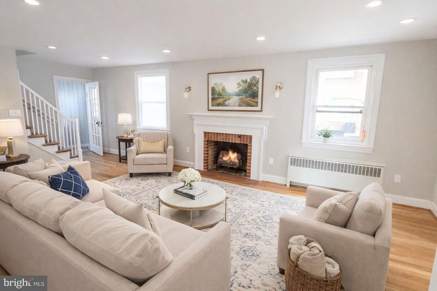 Detached brick & flagstone home offering an excellent opportunity for instant sweat equity. This 3-bedroom, 2-bath property features natural hardwood floors, recessed lighting, a spacious family room, and a living room accented with classic chair rail. The main-level den provides flexible living space and could easily be converted into a bedroom or home office. A walk-up attic with flooring and separate storage offers additional usable space ideal for an office, studio, or bonus bedroom. Recent updates include new wall-to-wall carpet, fresh paint, replacement bay/bow windows, and conversion from oil to gas heat with gas radiators. The unfinished basement includes a rough-in for an additional bath, offering future expansion potential. Additional highlights include a generous rear yard, wood-burning fireplace, and three points of egress—front, rear, and side. No central air. Property is being sold as-is.