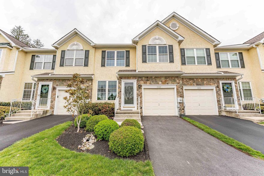 Welcome to 3403 Maplevale Circle, a 3-bedroom, 2.5-bath townhouse in the Willistown Chase community of Newtown Square. As you enter, the living room features hardwood floors, crown molding, chair rail, a decorative chandelier, and columns that define the space while maintaining an open feel to the dining room. The dining room continues the hardwood flooring and includes crown molding, chair rail, and access to the lower level. A hallway off this area leads to the garage, a coat closet, and a powder room with hardwood floors. The great room is a standout feature, offering hardwood floors, 18 foot ceilings, crown molding, a ceiling fan with light, a gas fireplace with a granite surround, and an abundance of natural light from large windows. This space opens to the kitchen, which includes hardwood floors, granite countertops, a breakfast bar with seating, and stainless steel appliances. The adjacent breakfast room features hardwood flooring, a ceiling light, a pantry closet, and a sliding door leading to the Trex deck. Upstairs, a conveniently located laundry room includes attic access, intended for utility access only. The primary bedroom features hardwood floors, a tray ceiling, crown molding, a ceiling fan with light, and both a walk-in closet and an additional closet. The en-suite bathroom offers tile flooring, crown molding, a step-in shower, a soaking tub, a double sink vanity, and a heat lamp. Two additional bedrooms, both with carpet flooring and ceiling fans with lights, provide flexible space for family, guests, or a home office. A full hall bathroom with tile flooring, a single sink vanity, and a tub and shower combination completes this level. The unfinished lower level offers great potential for additional living space and currently includes a partially finished office area along with the home’s utilities. The current owners have invested over $60,000 in upgrades, enhancing both functionality and overall appeal. Additionally, the new windows come with a lifetime warranty, transferable to the next owners.  Conveniently located near local parks, shopping, dining, grocery stores, and Route 3, this home offers both comfort and accessibility. Don’t miss the opportunity to make 3403 Maplevale Circle your new home.