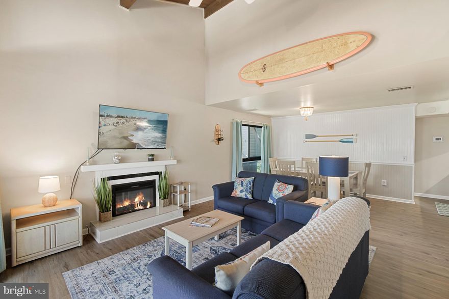 Welcome to unit #32 in the community of Borderlinks I located within Ocean Pines!  This home has been used as a second home for the past few years and is looking for its new owners.  When walking into the home you will be greeted with an open concept perfect for enjoying time with family and friends.  The living room, kitchen, and dining area all feature recently updated LVP flooring.  The kitchen features updated appliances (sans the refrigerator), a newer counter top, and subway tile back splash.  This home also features a first floor primary bedroom which Jack & Jills into the first floor bathroom.  Both bathrooms have updated flooring and new vanities.  Upstairs you will find 2 generously sized bedrooms with high ceilings, a bathroom, and stackable washer/dryer.  Outside you will find a front porch that overlooks the golf course and you are also only a short walk away from the recently renovated Ocean Pines golf clubhouse.  Outside also features an outdoor storage container perfect for throwing your beach or boating gear into after a day outdoors.  The HVAC was replaced in 2021 and the condo association has done numerous exterior upgrades over the past 3+ years(new pilings and a new flat roof with a new shingled portion on the calendar for this year).   The condo association is undertaking the last major deferred maintenance project from when the Borderlinks I was a timeshare community - they currently have a 3 year plan to replace the siding on every unit within the community.  Once the siding project is complete, all deferred maintenance will be caught up and you will have a practically new exterior!  Ocean Pines is one of the most amenity rich communities within Worcester County offering a golf course, indoor and outdoor pools, walking paths, playgrounds, a restaurant, plus so much more.  Schedule your private showing to see everything this great home has to offer!