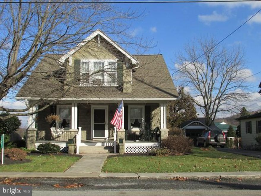 Very well kept 1 1/2 story home on a .32 acre landscaped lot. Detached 1 car garage plus a detached 2+ car garage w/15'x27' shop. 1st floor den/office area, 2nd floor 7'x9' room could be nursery. 2 year old roof, upgraded 200 amp electric, 3 window AC units stay! Note:  access to garage/shop through fire company lot by verbal agreement.