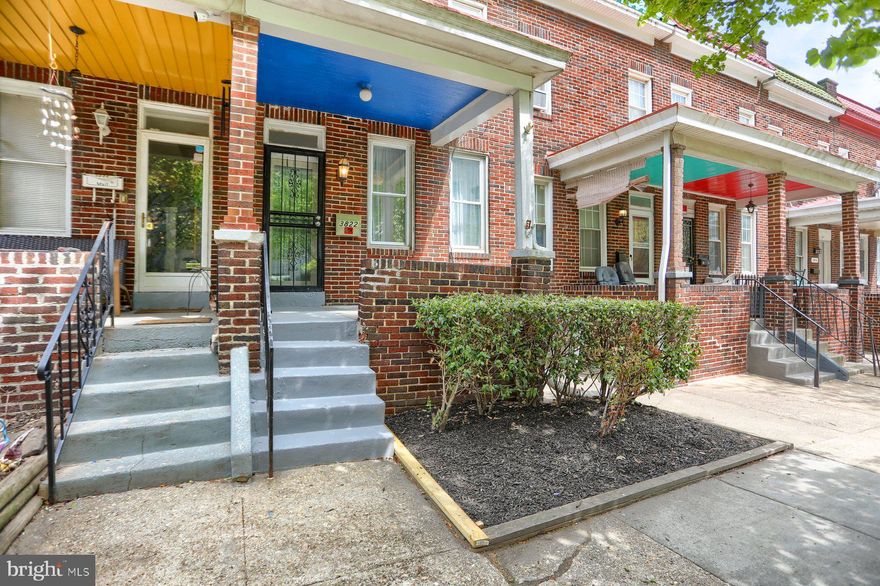 A Classic Baltimore Porch Front Townhome, located in  a row of porch fronts.  Good bones are evident throughout. The property was renovated in 2013 and could use some cosmetic updating i.e. paint. The traditional Baltimore Townhome layout has been retained.  It has 2 bathrooms and 3 bedrooms. Bedroom number 3 and bathroom number 2 are located on the lower level.   The floors are hardwood with inlaid trim and the bathrooms feature ceramic tile. A decent sized rear fenced yard offers additional recreational space. The most recent sale on this block, albeit for a recent renovation, was 350k.  This would be ideal as a starter home