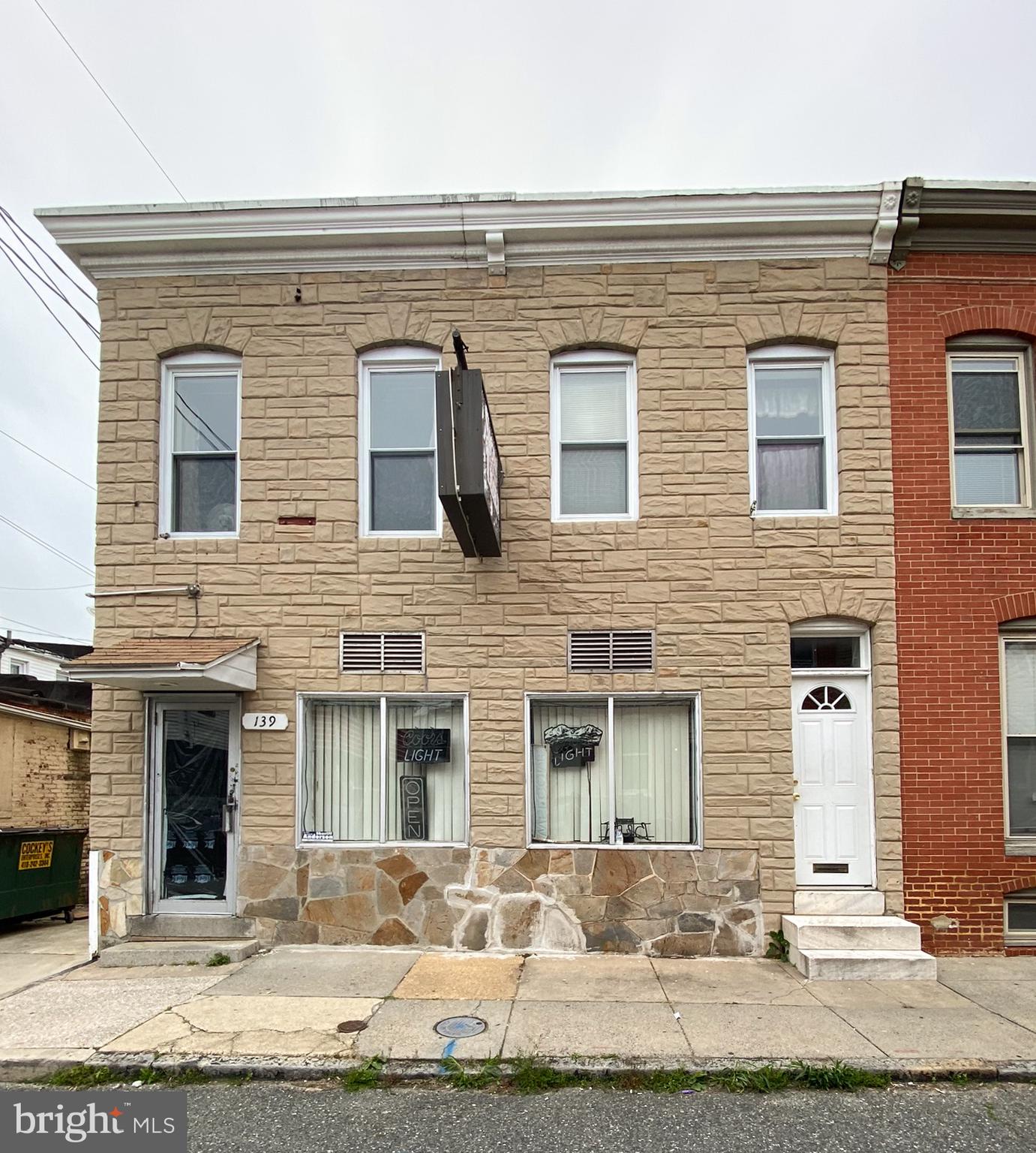 Online Auction Only! Bidding Closes Tuesday, May 19th @ 12:15 PM! List price is opening bid only! $7,500 deposit due prior to bidding. Rehab opportunity: Spacious end-of-group townhome conveniently located in the desirable and popular Patterson Park community of Baltimore City. The corner property has a single tax account which includes both 137 and 139 N. Belnord Avenue. It is improved by a two-story masonry building with 2,400 sq. ft. of above-grade area, is zoned R-8 (Residential) and is served by public water and public sewer. According to Baltimore City Tax Records, the lot dimensions are 24' x 64' +/-. The first floor of the building is in need of renovation. The second floor of the building has been updated and is partitioned as a one-bedroom/one-bathroom apartment with a private entrance. Features include: stainless steel appliances along with granite countertops in the kitchen and central A/C. The basement of the building is unfinished.