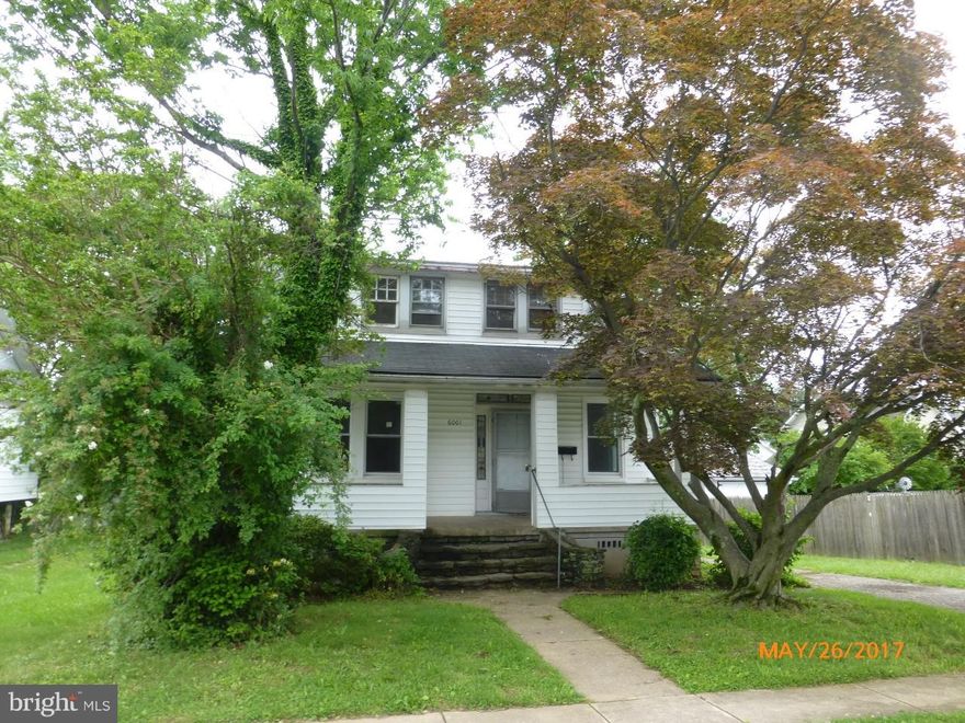 Corporate owned Prop. Sold AS-IS. Single Family home features 4 BD 1 FB, Hardwood floors on main level. Big Kitchen with a space for a table. Deck off the kitchen and front porch. Big yard with one car garage. Quiet location, close to shopping and restaurants.
