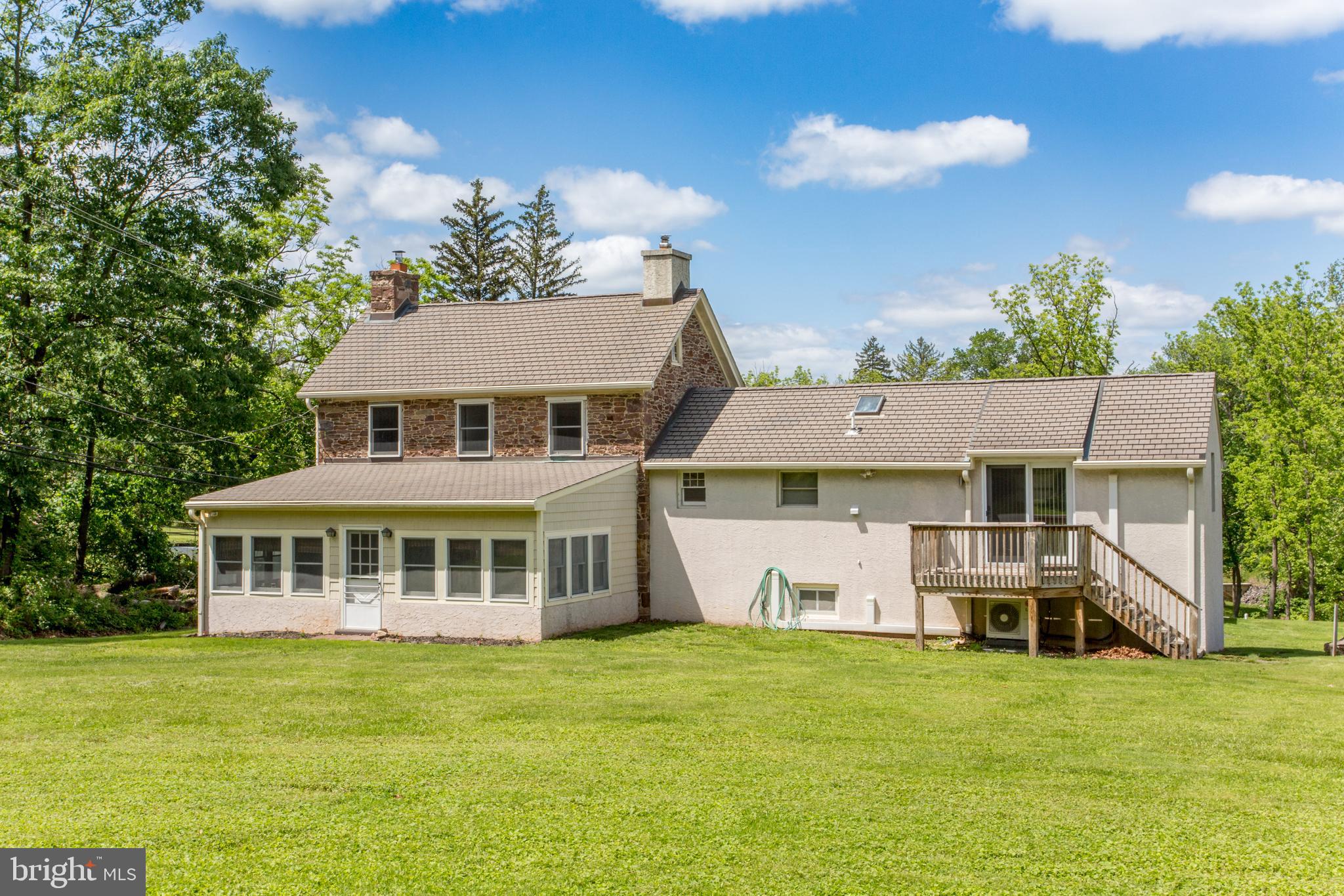 Priced to Sell!!! Rare Offering of Estate on 5+ Acres 577 Sackettsford Rd, Warminster, PA | Northampton Township!
Discover the perfect blend of historic charm and modern comfort in this extraordinary circa-1850 expanded farmhouse, beautifully set on 5.06 lush, private acres in the heart of Northampton Township, just minutes from all the conveniences of Bucks County. Located in the highly desirable Council Rock School District, this is a truly unique and rarely available property.
The main house is a masterful combination of old-world craftsmanship and thoughtful updates, offering 4 spacious bedrooms and 2.5 baths. Timeless details like exposed wood beams, restored stone walls, and a pellet stove are seamlessly integrated with modern comforts. While the 32’x13 recreation room provides space to entertain or unwind; it’s uses are only limited by your imagination, and the huge sunroom opens up to views of the expansive grounds.
The gourmet kitchen features modern appliances and thoughtful finishes, flowing into a warm and inviting dining room and living room rich with character. The primary suite is generously sized with its own ensuite bathroom, offering a comfortable and quiet retreat.
Across from the main house, you’ll find an expansive barn featuring a charming updated 2-bedroom, 1-bath in-law suite on the second floor, complete with exposed beams and a spacious layout. Currently rented for $1,700/month on a month-to-month lease, this suite provides fantastic income potential, multigenerational living, or a perfect guest retreat. The barn also includes an oversized garage and storage space, room for a workshop or hobby space, and a 2 vehicle carport.
With over 5 acres of pristine land, this property offers privacy, space to grow, and timeless beauty—an ideal setting for those looking to live with character, comfort, and possibility. Don’t miss this rare opportunity to own a piece of Bucks County history with modern-day flexibility. Schedule your private tour—properties like this don’t come along often!