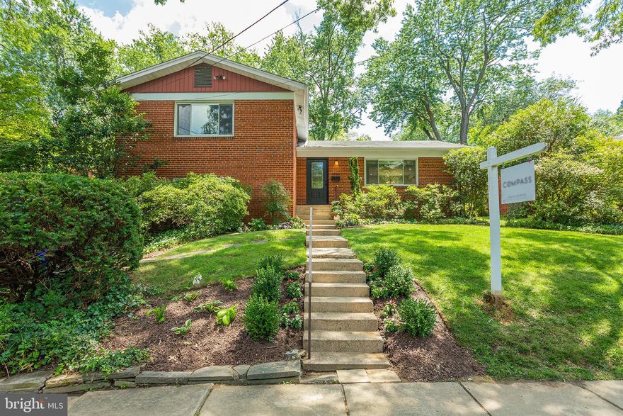Great value in Chevy Chase!  This remodeled split-level home offers an inviting and open layout, conveniently located inside the beltway with easy access to Naval Hospital, NIH, Bethesda, and Washington DC. The house sits on a lot featuring beautifully landscaped front yard and a private, shaded backyard, perfect for entertaining. The main living area is defined by high cathedral ceilings and large windows that bring in plenty of natural light, creating a comfortable connection between the living room, dining area, and the remodeled kitchen.  Upstairs, the home includes three bedrooms and two full bathrooms, while the lower level provides a spacious family room with new hardwood floors. This secondary living space is joined by a fourth bedroom, a powder room, and a large utility area with laundry and extra storage. Throughout the home, the original hardwood floors have been refreshed, and every bedroom includes custom closet shelving to make the most of the space. Beyond the house itself, the location offers a quiet neighborhood feel, and yet just a quick stroll to the new Purple Line station and a few minutes by car to NIH, Walter Reed, the Red Line Metro, and downtown Bethesda.  The new owners will also have the added benefit of eligibility for membership at the nearby Chevy Chase Recreation Association pool.