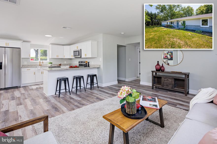 BEAUTIFULLY RENOVATED RANCH STYLE HOME! This home has been COMPLETELY renovated and features a new well, new septic system, all new electric, new plumbing, new HVAC, new roof, new windows and so much more - This home is practically new construction!  Enter into a bright and airy living area with new luxury vinyl plank flooring that seamlessly flows throughout the main living areas.  Enjoy an open-concept chef's kitchen with custom white shaker cabinetry, stainless steel appliances and granite counter tops.  Off the main living area you will find a large master suite with 2 large closets and and ensuite bathroom featuring custom ceramic tile.  On the other side of the house you will find an additional three generously sized bedrooms and a fully remodeled hall bathroom.  Enjoy peaceful living on this large 1+ acre lot featuring a ton of privacy.  All work has been permitted and performed by licensed contractors giving you peace of mind - All you need to do is pack your bags and move right in!  House is vacant and easy to show so schedule your showing today!