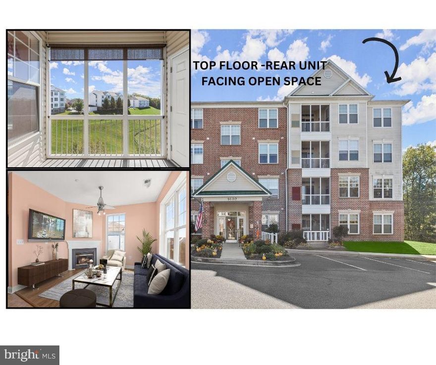 55+ (Active Adult) TOP floor condo with 2 Bedrooms, 2 Full Baths with plenty of natural light and completely backing to open space (no parking lot views)! This is the largest model in this building and offers some unique features: luxury vinyl flooring, large open kitchen with center island and stainless steel appliances, living room/den area with gas burning fireplace, a separate laundry and utility room (NOT just a closet), tankless water heater, Primary Suite with two closets: a walk in-closet with custom built-ins and an additional closet, and a screened in porch. Elevator building with secured entrance and plenty of parking. Located in Emerald Hills: gazebo, picnic tables, outdoor pool, tennis court, and club house/fitness center. Just minutes from shopping and major travel routes. Condo Fees are UNDER: $300/month!