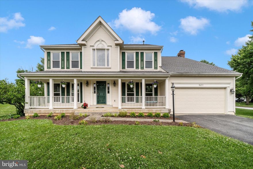 Welcome home to 9051 Brookhaven Terrace! This wonderful 4 bedroom 2 1/2 bathroom classic colonial home, in the heart of Spring Ridge, is just waiting for you to make it your very own! Stepping in from your inviting covered front porch you'll enter your main level which features your formal living and dining room, spacious kitchen with large center island and breakfast area, family room with wood burning fireplace, executive office, guest half bath and convenient main level laundry. Making your way to your upper level you'll find your primary suite with a private full bath, plus three secondary bedrooms and full hall bath - also accessible from one of the additional bedrooms. Next, you'll find your full unfinished basement with bathroom rough-in and walk-up access, just waiting to be turned into the basement of your dreams! Last but not least you have your exterior which features a large rear deck, hot tub, fully fenced backyard, and a two car garage, all of which are situated on a prime corner lot. The home also has a new HVAC system! Beyond everything this amazing home offers, you also have all of the incredible amenities of living in Spring Ridge including pools, playgrounds, soccer fields, miles of walking paths and more, while just minutes from shopping, dining and major commuter routes. Don't miss your chance to make this wonderful home your very own!