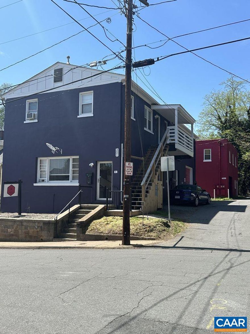 Now including adjacent vacant lot, perfect for parking!  Endless possibilities with recent zoning changes!  Great opportunity to purchase 2 buildings in amazing location between UVA and Downtown Mall!  Currently 2 warehouse spaces, 4 apartments, Offices!  Zoned R-B. Two separate parcels, each has full R-B potential:  allows up to 6 dwelling units per lot so 12 unit potential if meet City guidelines.   Potential for additional units (beyond 6 per building) if meet guidelines.  Also, current use is non-conforming which allows additional possibilities including commercial and warehouse use right in the middle of Charlottesville! Flex space is perfect for owner occupant.  Perfect office/shop/warehouse space with additional rental units.   Owners are licensed VA Real Estate Broker and licensed VA Real Estate Sales Person.