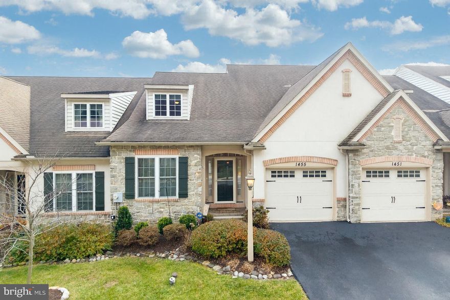 Showings begin FRIDAY 12/5 - This property is a must see! Well maintained and updated townhouse at The Woods at Rock Raymond. A vibrant 55+ community nestled in Downingtown, Pennsylvania. 3 bedroom, 2 full and 2 half baths with new upgraded hardwood floors, tile floors and beautiful custom designed and installed millwork accents throughout. The entry level is spacious and includes a Study/Den, Kitchen, Dining Room and Living Room. Beautifully appointed Kitchen with stainless appliances, tiled floor, custom drawers and pantry. Living Room has cathedral ceilings, gas fireplace and hardwoods. The focal point is the architectural medallion at the entrance to the sunroom addition in the back with lots of bright light great for plants or basking in the sun with a good book. The tiled floor leads to a private back deck with steps to ground and remote-controlled awning.  Also on this floor is the Master Bedroom with stunning tiled full bath with walk-in shower. Laundry area nearby and plenty of closet/storage space. Upstairs includes 2 more bedrooms, a Full Hall Bath PLUS additional loft space and MORE closet/storage space. The walk-out Finished Lower Level has a Family Room, and Powder Room. A beautifully appointed kitchenette designed for effortless entertaining. Tiled floor, sit-up bar, sleek granite counters, fridge, microwave and ample cabinetry for snacks and bar essentials. It is the perfect spot to mix cocktails and prep/keep refreshments close while hosting guests, watching a movie or enjoying game day fun! Don’t miss the Flex Room perfect for a home office, hobby room or a possible  4th bedroom PLUS more closet/storage spaces with built-in shelving. The community takes care of your lawn maintenance, gutter cleaning, roof maintenance, leaf & snow removal, flower bed mulching, and more. Such a fun & carefree lifestyle, all ready for you to enjoy! Minutes to Routes 30/340/322/ all major routes to train stations, Downingtown, West Chester, DE , Parks,/shopping/ dining plus everywhere you want to be! Some photos are virtually staged. Verification (including sq ft/ size/ layout/more) lies with the consumer.