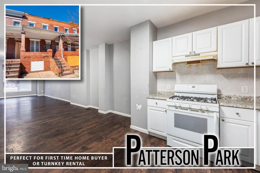 SPACIOUS PORCH FRONT ROWHOME WITH AN OPEN FLOOR PLAN & APPROXIMATELY 1,300 SQ. FT. OF LIVING SPACE!  Spacious living room & dining area with wood laminate flooring, kitchen with ample cabinet space, main level laundry room, upper level with 3 bedrooms and 1 full bath, and an unfinished basement that's perfect for storage space.  Perfect for a 1st time homebuyer looking for some sweat equity or an investor looking to add to their rental portfolio!