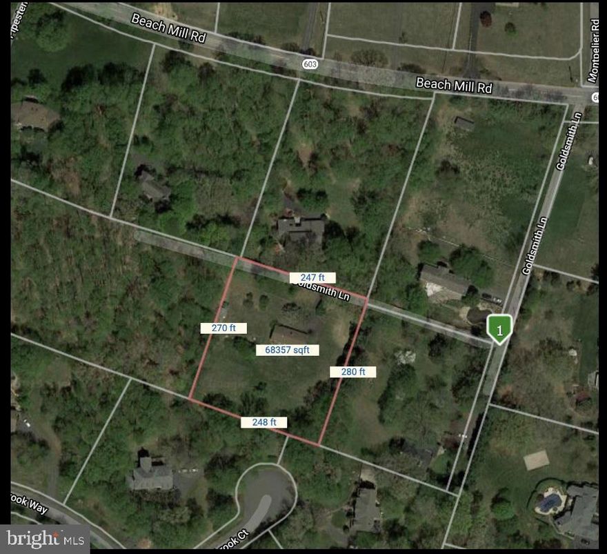 Nice lot in excellent Great Falls location.  This lot is 1.5 acres and has TONS of potential.  Located off a small private lane and offers privacy.  NO HOA.  Lot perked for 5 bedrooms in 2019.  Soil studies, survey and feasibility from 2019. Current house has MOLD and would need extensive rehab.
