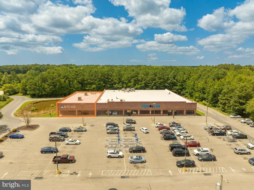 - 7200 Square Feet of wide open space
- Building was a well performing Rite-Aid in operation for many years. All FF&E, except for retail shelving, from their tenancy remains and can be utilized by the next tenant or removed by the Landlord
- Flexible C-2 zoning provides for a wide array of institutional, commercial, and retail uses
- Very visible from Rt. 13 and is part of a high traffic center anchored by Food Lion
- Landlord is willing to do an unspecified TI Allowance for the right Tenant & deal.