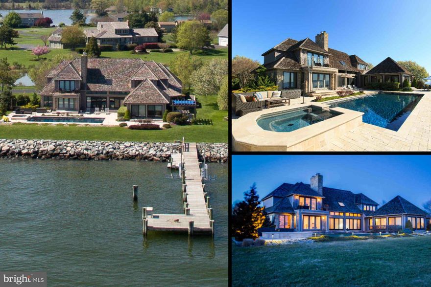 Rarely does a home of this caliber enter the market. Custom design elegance on the Eastern Bay. Embrace the waterfront lifestyle with private pier, entertaining patio with pool, hot tub & outdoor kitchen. Grand yet intimate interior with chef's kitchen, 3 fireplaces, media room, sunroom, wine cellar, stone elevator & exceptional water views. Private community - marina, golf, tennis, club house.