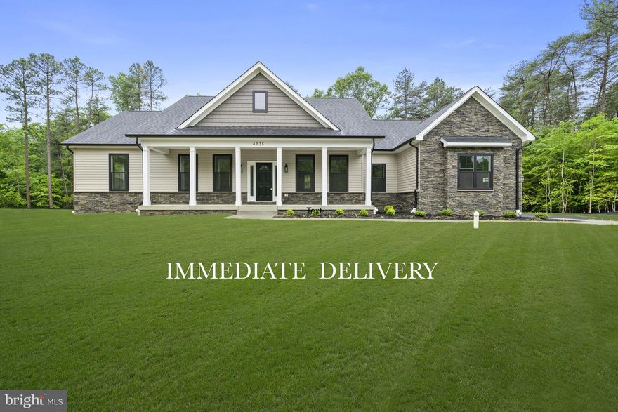 ***Ready for Immediate Delivery*** Located in Charles County***

This custom-built, 2300 sqft rambler sits on 3 acres at the end of a cul-de-sac in Charles County. The curb appeal wows with a lush front yard, a side-entry garage, landscaped planting beds, a stone facade and a stately front porch. The Fairview floorplan includes a walk-out basement with high ceilings, a 3-piece rough-in and so much potential! 

Inside the front door, you’ll find an open layout with luxury vinyl plank floors, vaulted ceilings, a cozy fireplace and modern fixtures. 

The kitchen features stainless steel appliances, granite countertops, 42-inch cabinets, a walk-in pantry and a big island that overlooks the great room. 

This summer, you’ll spend lots of time entertaining and relaxing on the huge back deck – made from composite boards that need little maintenance. There’s plenty of backyard space off the deck, and the property is lined with trees for extra privacy. 

Back inside, the primary suite occupies its own wing of the home. The beautiful attached bathroom includes a water closet, a custom-tiled shower, his & her vanities and a massive walk-in closet.  

The guest rooms are located on the other side of the house and share the hallway bathroom, which has all the same finishes as the primary ensuite. The home office off the great room could even become the fourth bedroom. 

Don’t forget about the separate laundry room, the drop zone/mudroom at the entrance of the 3-car garage, plus all that room to grow in the basement!

This quiet part of Brandywine is close to schools and hiking trails, with countless shopping & dining options available along 301.  Litz Custom Homes has built throughout Southern Maryland for 30 years. If you use preferred lender, Litz Custom Homes will pay $8K in closing costs. Call for a tour and more information today!