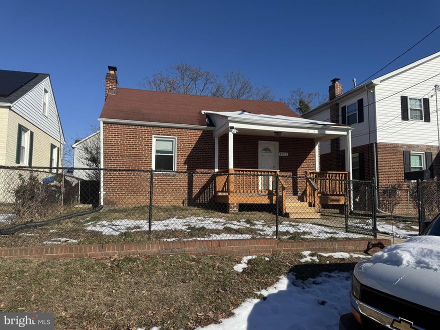 **Highest and Best Off Deadline, Friday 1/17 at 6pm** Detached brick Cape Cod with 3 bedrooms and 2 full baths, offering a great opportunity for customization. Conveniently located close to the DC line, major roads, and schools. The property is being sold as-is. Please wear a mask when viewing the property.