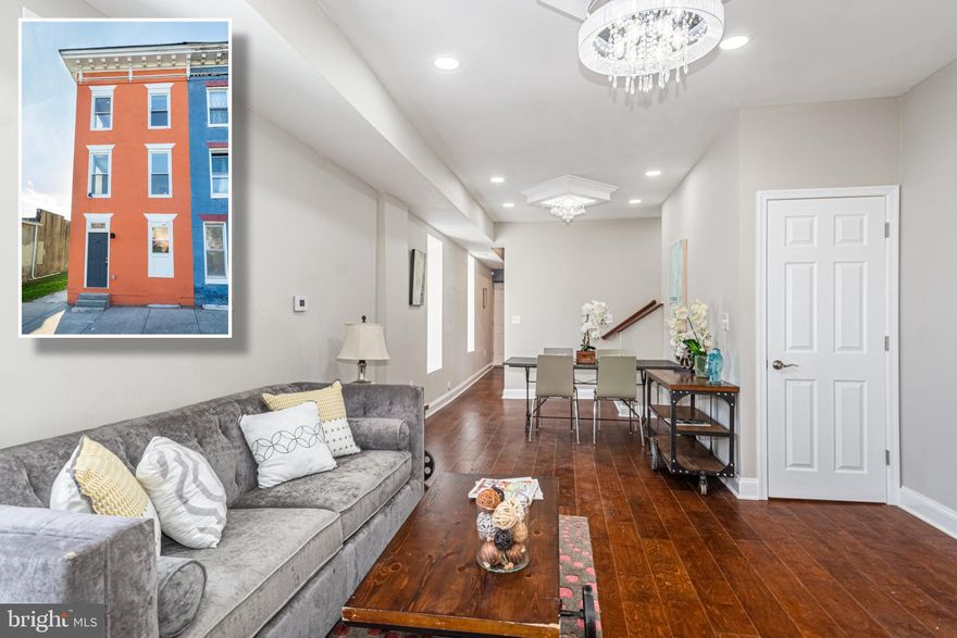 BEAUTIFULLY DESIGNED CUSTOM RENOVATION WITH 3 FINISHED LEVELS!  Features include an open floor plan with wide plank flooring throughout the main level, a spacious living room and separate dining area, gourmet island kitchen with granite counters, ss appliances, and ample cabinet space, main level half bath, 2nd level with 2 bedrooms, 1 full bath & convenient bedroom level laundry, 3rd level generously sized Primary suite with a spa bath with double sinks, an unfinished basement that's perfect for storage, and a rear fenced yard with a privacy fence.  Pack your bags and move right in!