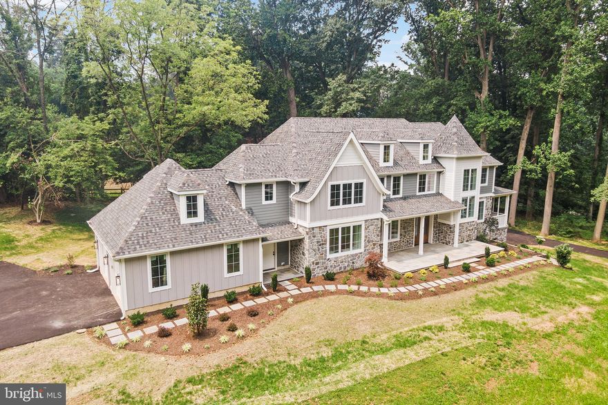 Custom "New Construction" in Media. Majestically Sited on an over 1 acre cul-de-sac lot. This home will arguably be the Finest New Construction built to date in Media. High quality construction including real stone & "Hardie" board exterior, 12 inch solid masonry first floor walls, 10 foot ceilings on the first floor, 8 foot on second floor, spray foam insulation including ductwork and more.  One glance will tell you that this is not your ordinary new construction, architecture or floor plan. Flooded with light through over-sized windows, stunning stairway with black iron spindles and custom mill work. The heart of the home is it's over the top Chef's kitchen with ample floor to ceiling cabinetry, a huge island, gorgeous white Cafe appliances and butler's pantry.  Beautifully sited on a huge lot with mature trees and a walk-out lower level.  Italian Carrara marble primary bath with soaking tub and designer choice tiles through-out, stand-out custom trim and high-end finishes that rival $3.5M homes on the Main Line. No need to upgrade since custom closet organizers and built-ins are included. Estimated delivery 4-6 weeks. Professional photos to follow. By appointment only. Do not enter property without an appointment. Taxes TBD may be on the low side since this is a major reconstruction and the original foundation was used.