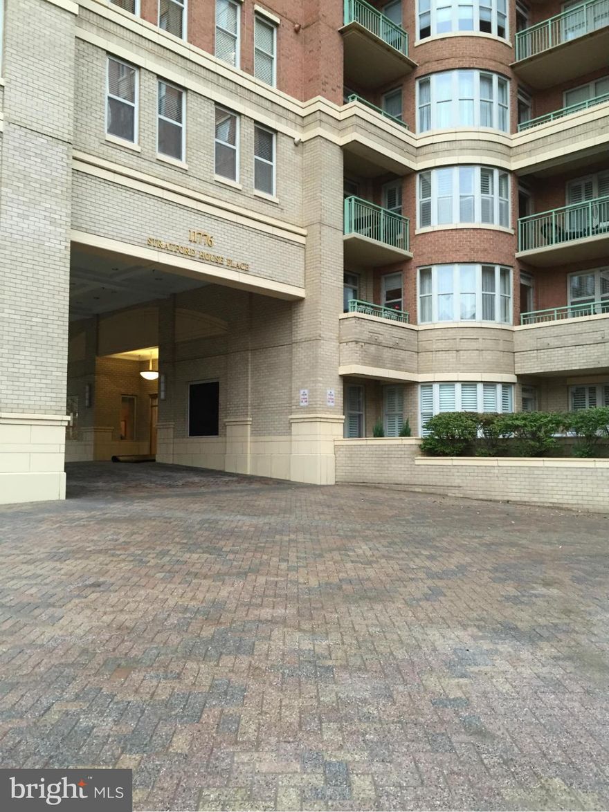 Bright, sunny and spacious 2BR/2BA condo in sought after Stratford House Place High-rise at the Reston Town Center. Hardwood floors, gourmet kitchen incl. gas range, custom cabinets, gas fireplace, sep laundry room, sep dining room, sitting room, large soaking tub, double vanities in master bathroom, walk in closets in both bedrooms with shelving.