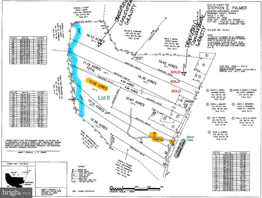 15+ Acres of Natural Land with a huge garage/workshop framework also included! This beautiful lot located in Southside Virginia also offers privacy, metal gate at the entrance, driveway already in place, new survey, lines and paths clearly marked, well onsite, including freshwater natural spring near the back property line, fiber available in the area and an added new 3-bedroom perc. This open acreage is ready and waiting to be your micro-farm, dream homesite, camper lot, off-grid living, hunting or timber tract, investment or vacation get-away. Do the math, you cannot build what this lot has to offer for this amazing price. Contact Brunswick County Zoning for any non-traditional land use request. All offers will need proof of funds or pre-qualification. For questions and to purchase, contact your Realtor representative. View anytime.