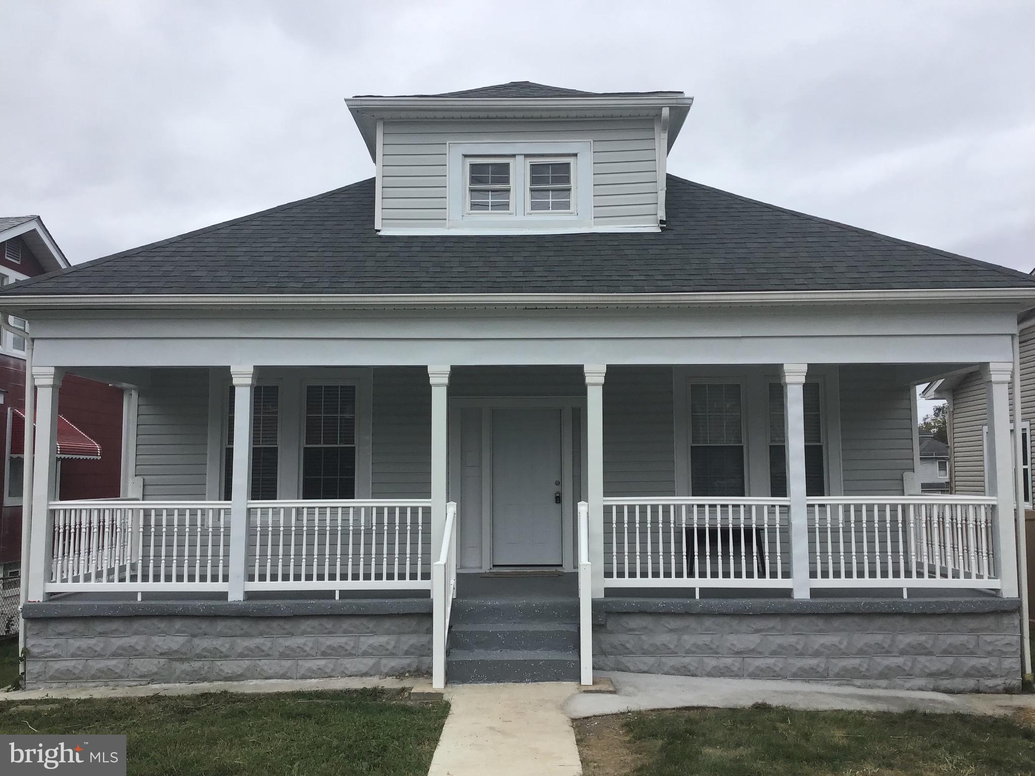 Renovated single Family home with Front Porch, Fenced yard New Granite counter tops in the kitchen New cabinets New Appliances.New Roof New HVAC Main level 3 Full baths and one full bath upstairs. Wood flooring and new windows.As is . Easy to show.Price Reduced . MOTIVATED SELLER