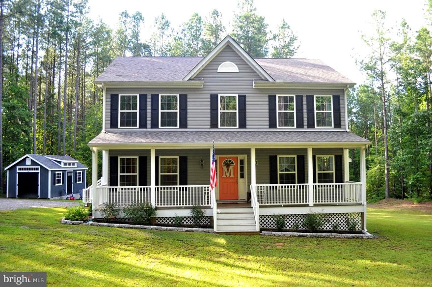 This Private 10 acre two-story beautifully maintained home has a full length covered front porch, large rear deck, and your own walking trails! Enjoy an open concept floor plan with a large Great Room with gas fireplace. The Kitchen features great cabinet and counter space and recessed lighting. Master bedroom en-suite offers a walk-in closet, jetted tub/shower, and dual sinks. There's a Jack & Jill bathroom between bedrooms two and three.  Bedroom three has its own walk-in closet! Bonus second floor area doubles as a game room or office. The rear yard offers plenty of space for outdoor fun. Don't miss this one! It's in the country and less than 20 minutes from I-95.