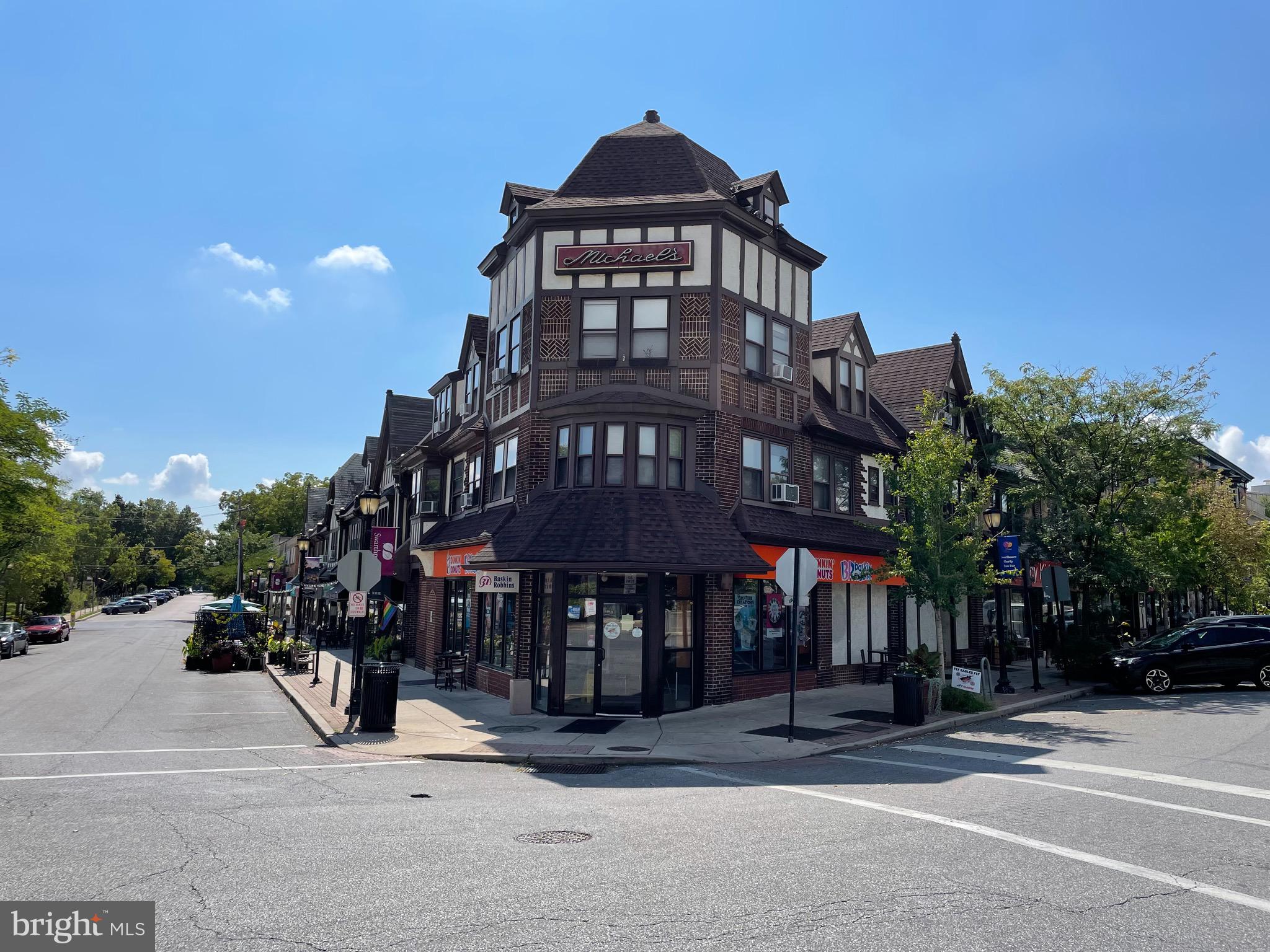 This 5-unit Tudor style property sits in the commercial district of 2 rows of 2 1/2 story attached stores, which line the angled junction of Park Ave. and S Chester Rd. A taller 3 1/2 store with conical roof lies at the junction of the roads and connects these two rows of stores. Across from the property is the swarthmore train station and the college campus of Swarthmore College. Too much information to list on this small vibrant Community for a quiet and peaceful neighborhood. Commercial Space street level and 4 apartments above. Apartments consist of one Studio, one 1-bedroom and two 2-bedroom. Owner is a licensed PA Realtor.