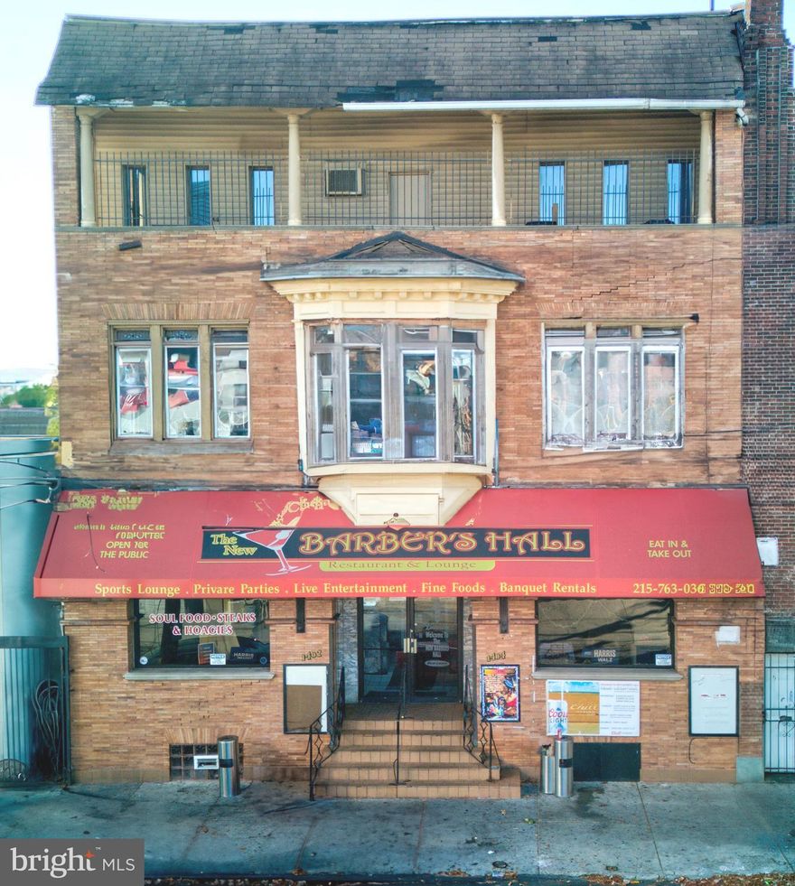 For over four decades, this iconic three-story property has stood as a proud beacon of Philadelphia's jazz and R&B history. Located near Temple University in the heart of North Philadelphia, this black-owned bar and restaurant has welcomed legendary musicians such as John Coltrane, Billy Paul, Bootsie Barnes, Boyz II Men, and Patti LaBelle and the Bluebelles, solidifying its place as a cherished cultural landmark. Now, this rare opportunity allows you to own a piece of that rich musical heritage, while also tapping into the immense potential of a rapidly changing commerical corridor surrounding Temple University. The property’s main floor is a welcoming front bar with a full kitchen, complemented by a rear bar and entertainment space complete with a stage and additional kitchen facilities. Multiple bathrooms ensure convenience for guests. On the second floor, the vibe continues with another vibrant bar and entertainment area, a kitchen, and two bathrooms, perfect for hosting private events or expanding the dining experience. The third floor offers an expansive entertainment space with an outdoor patio that’s perfect for summer events, casual gatherings, or unique celebrations. Beneath the venue, the full basement provides ample storage to support the busy operations of this bustling venue. Positioned across from a movie theater and amidst newly developed high-rise apartments, this CMX-2 zoned lot is 4,800 square feet and benefits from a prime location in a rapidly evolving area. Its proximity to Temple University makes it a prime spot for both locals and visitors, while the surrounding development only increases its long-term potential. Whether you choose to continue the legacy of this historic venue or reimagine it for the future, the possibilities here are endless. This property represents more than just a business opportunity—it’s a chance to be part of North Philadelphia’s storied musical legacy and contribute to the vibrant future of this flourishing community.