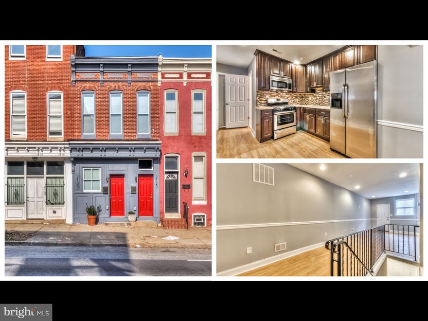 Great 2 BR 2 BA Apartment in Butchers Hill. Features gas, stainless steel appliances wrapped with granite counters. Upgraded cabinetry with plenty of storage. Rooms are prewired and cable ready. Central air and heat and full size washer/dryer. Rear parking pad Easy walk to Johns Hopkins or Patterson Park!